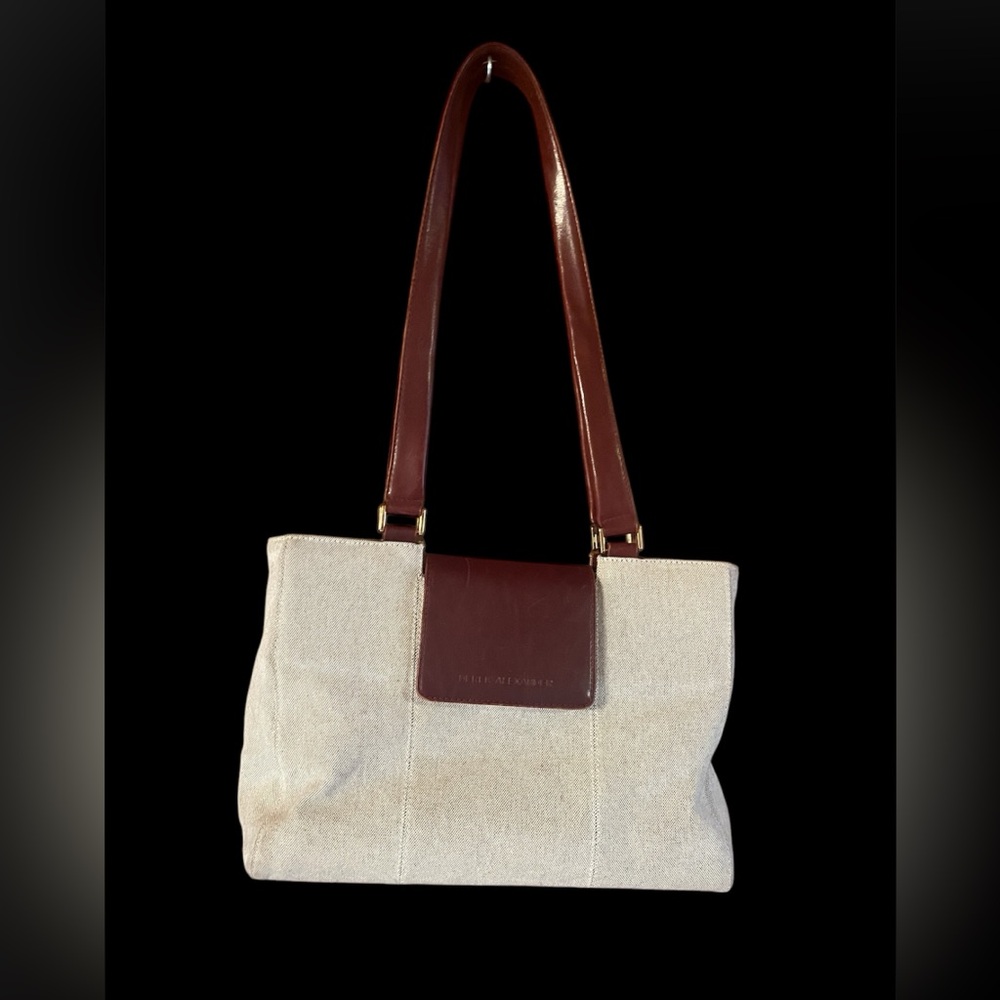 Derek Alexander Shoulder Bag Leather and Canvas